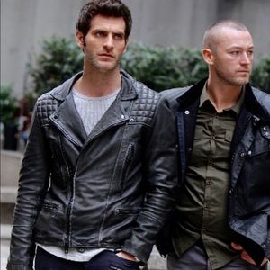 ALL SAINTS Cargo Leather Biker Jacket.